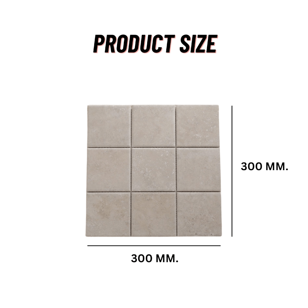 โมเสคเซรามิค TIMELESS TILES รุ่น RAWRY 30X30 ซม. สีเบจ PERFECT BEIGE สไตล์ลอฟต์